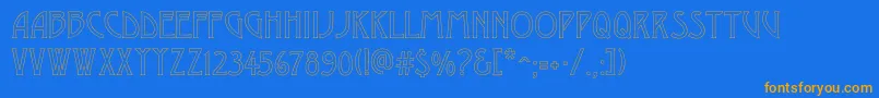 Desdemonac Font – Orange Fonts on Blue Background