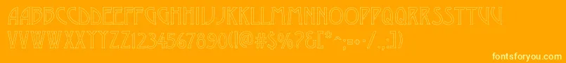 Desdemonac Font – Yellow Fonts on Orange Background