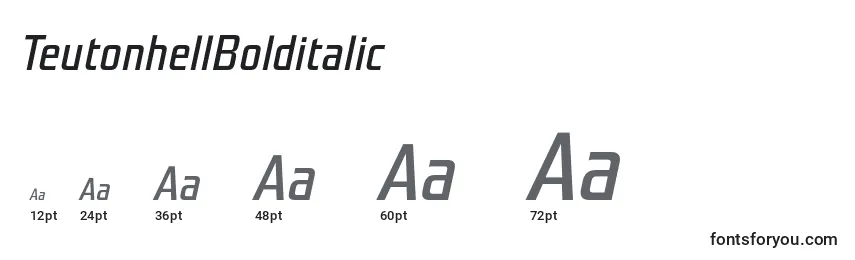 Größen der Schriftart TeutonhellBolditalic