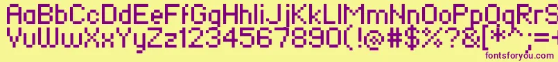 Standard0755 Font – Purple Fonts on Yellow Background