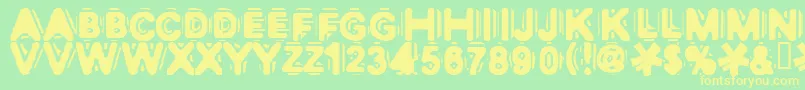 Discobox Font – Yellow Fonts on Green Background