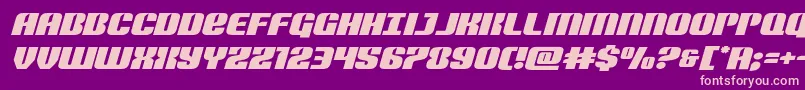 Nightwraithexpandital-fontti – vaaleanpunaiset fontit violetilla taustalla