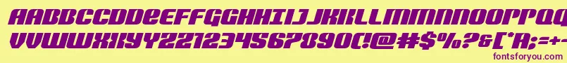 Nightwraithexpandital Font – Purple Fonts on Yellow Background