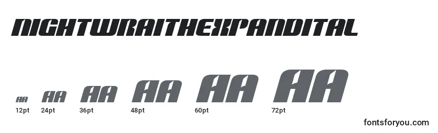 Nightwraithexpandital Font Sizes