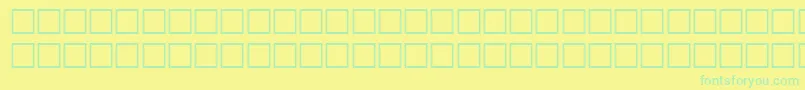 フォントThinRegular – 黄色い背景に緑の文字