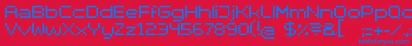 フォントSuperhelioExtendedUltra – 赤い背景に青い文字