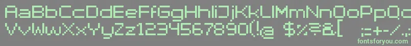 Czcionka SuperhelioExtendedUltra – zielone czcionki na szarym tle