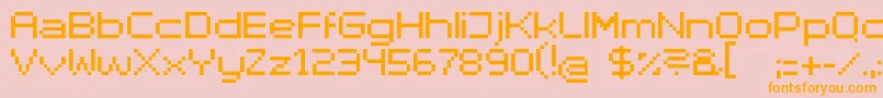 Fonte SuperhelioExtendedUltra – fontes laranjas em um fundo rosa