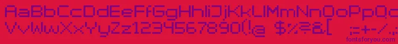 SuperhelioExtendedUltra-Schriftart – Violette Schriften auf rotem Hintergrund