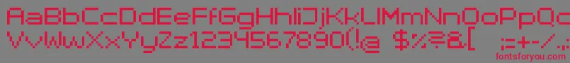 SuperhelioExtendedUltra Font – Red Fonts on Gray Background