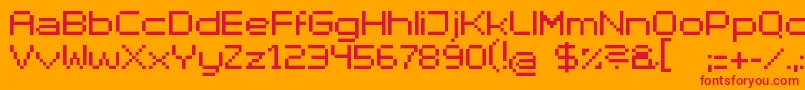 SuperhelioExtendedUltra Font – Red Fonts on Orange Background