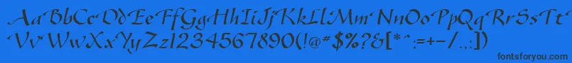 SonyannaScriptSsi Font – Black Fonts on Blue Background