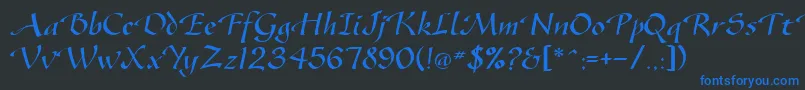 SonyannaScriptSsi Font – Blue Fonts on Black Background