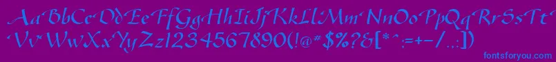 SonyannaScriptSsi Font – Blue Fonts on Purple Background