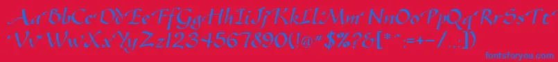 SonyannaScriptSsi Font – Blue Fonts on Red Background