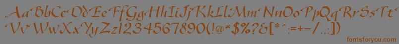 SonyannaScriptSsi Font – Brown Fonts on Gray Background