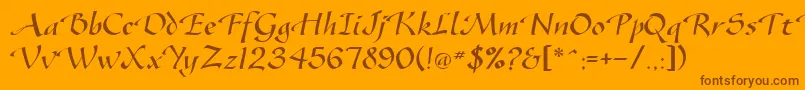 SonyannaScriptSsi Font – Brown Fonts on Orange Background