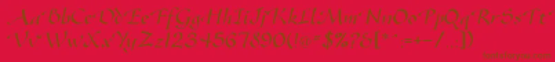Police SonyannaScriptSsi – polices brunes sur fond rouge