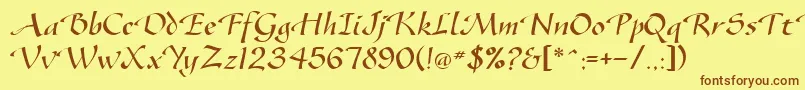 SonyannaScriptSsi Font – Brown Fonts on Yellow Background