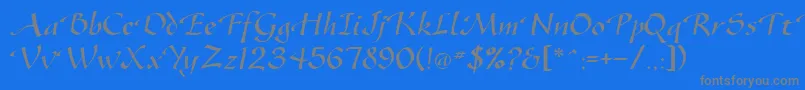 SonyannaScriptSsi-Schriftart – Graue Schriften auf blauem Hintergrund