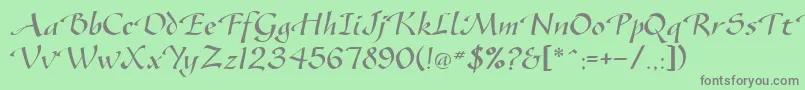 SonyannaScriptSsi Font – Gray Fonts on Green Background