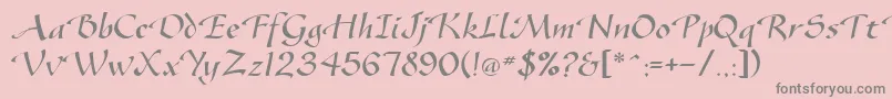SonyannaScriptSsi Font – Gray Fonts on Pink Background