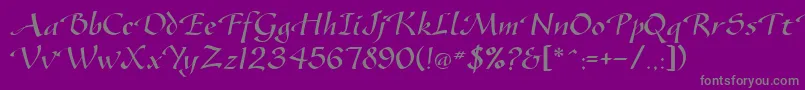 SonyannaScriptSsi Font – Gray Fonts on Purple Background