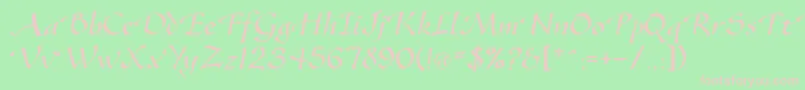 SonyannaScriptSsi Font – Pink Fonts on Green Background