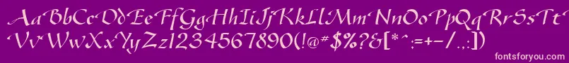 SonyannaScriptSsi Font – Pink Fonts on Purple Background