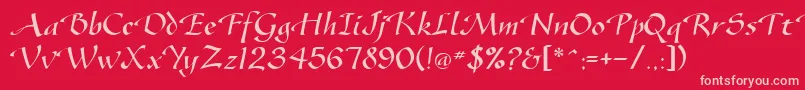 SonyannaScriptSsi Font – Pink Fonts on Red Background