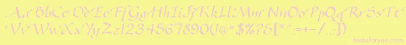 SonyannaScriptSsi Font – Pink Fonts on Yellow Background