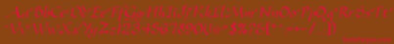 SonyannaScriptSsi Font – Red Fonts on Brown Background