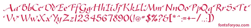 SonyannaScriptSsi Font – Red Fonts on White Background