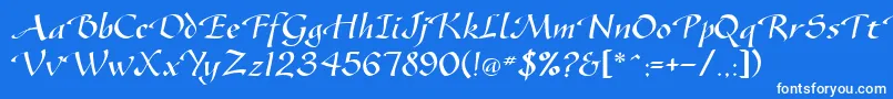 More about SonyannaScriptSsi Font SonyannaScriptSsi Font – White Fonts on Blue Background