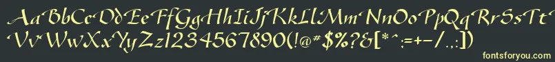 SonyannaScriptSsi Font – Yellow Fonts on Black Background