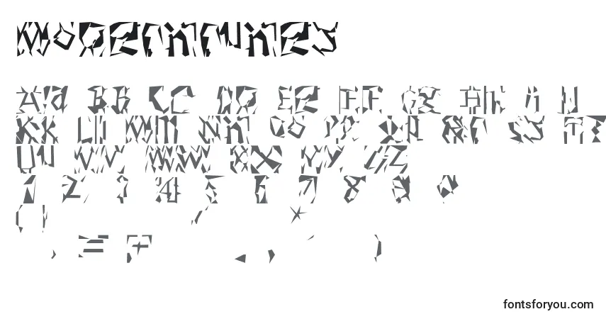 A fonte Modernrunes – alfabeto, números, caracteres especiais