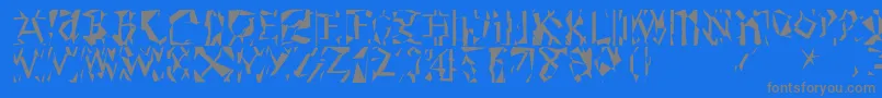 Modernrunes-Schriftart – Graue Schriften auf blauem Hintergrund