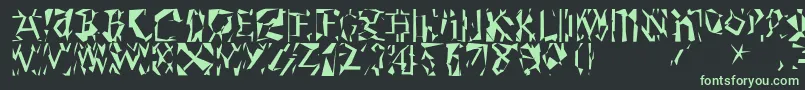 Modernrunes Font – Green Fonts on Black Background