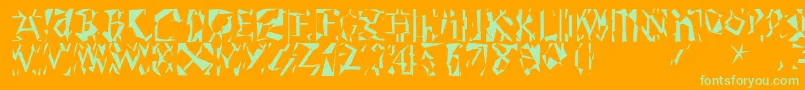 Modernrunes Font – Green Fonts on Orange Background