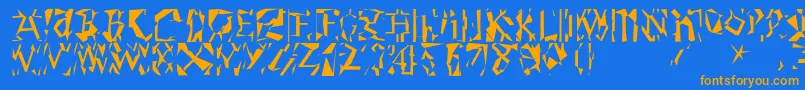 Modernrunes Font – Orange Fonts on Blue Background