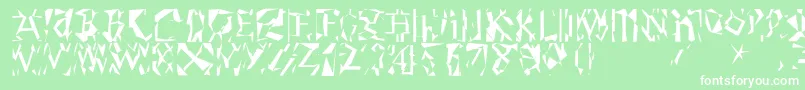 Modernrunes Font – White Fonts on Green Background