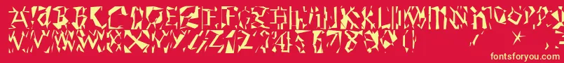 Modernrunes Font – Yellow Fonts on Red Background