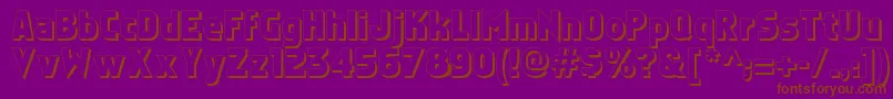 フォントFaktosshadow – 紫色の背景に茶色のフォント