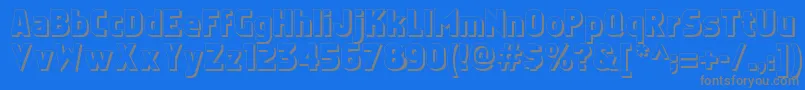 Faktosshadow-fontti – harmaat kirjasimet sinisellä taustalla