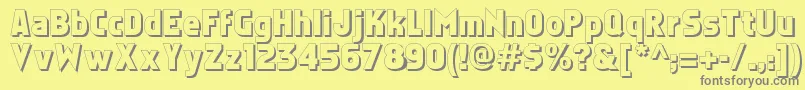 フォントFaktosshadow – 黄色の背景に灰色の文字