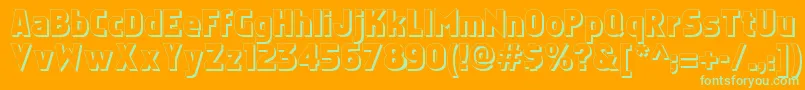 Faktosshadow Font – Green Fonts on Orange Background