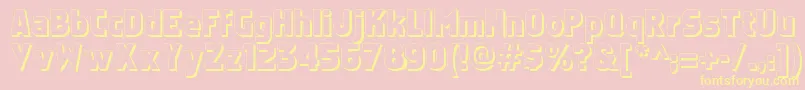 Faktosshadow-Schriftart – Gelbe Schriften auf rosa Hintergrund