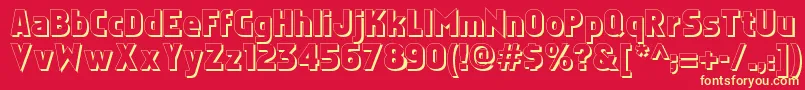 Faktosshadow Font – Yellow Fonts on Red Background