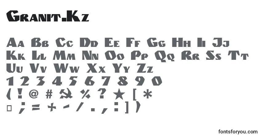 A fonte Granit.Kz – alfabeto, números, caracteres especiais