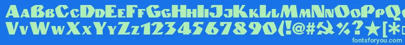 Granit.Kz-Schriftart – Grüne Schriften auf blauem Hintergrund